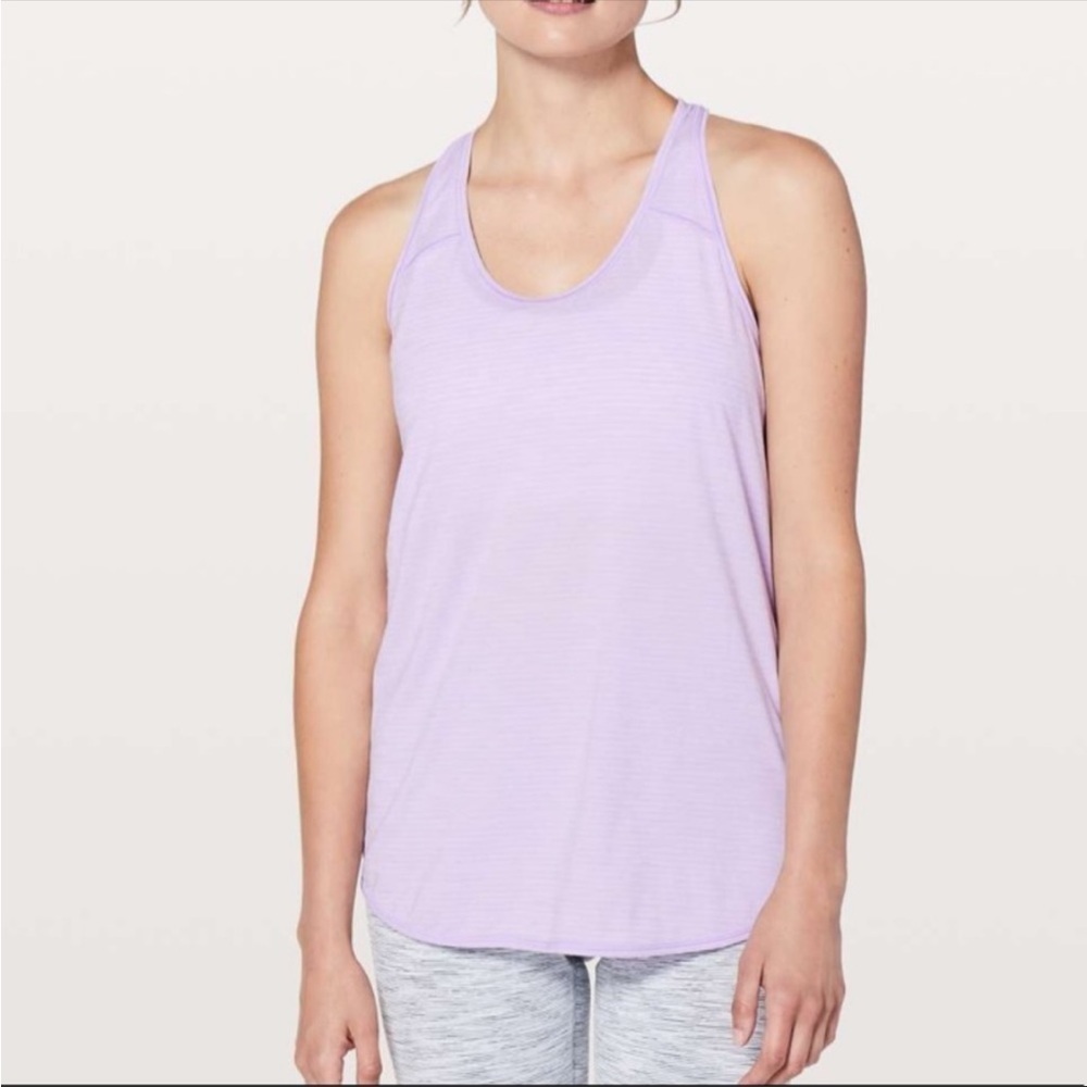 Lululemon Essential Tank Heathered Sheer Striped Violet